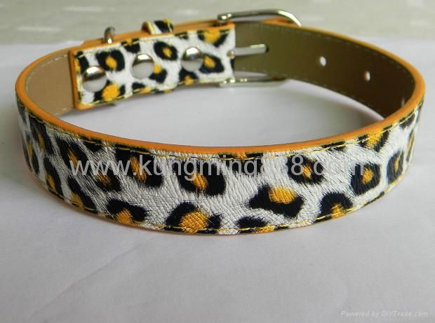 leopard dog collar leash 3