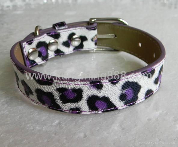 leopard dog collar leash 5