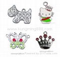 Rhinestone enamel dog and cat pendant