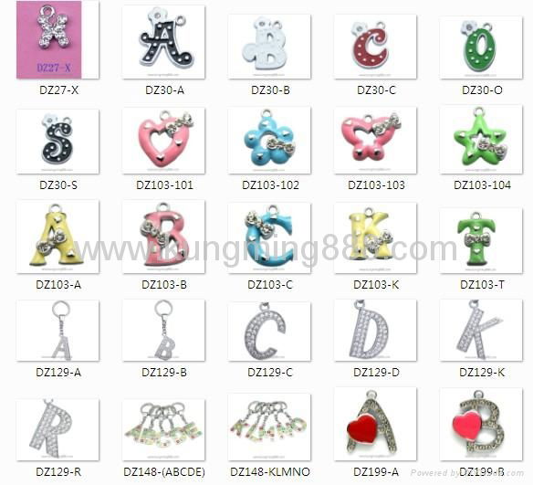 Rhinestone enamel letter(alphabet)pendant 3