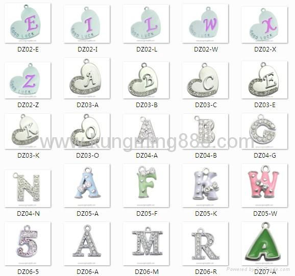 Rhinestone enamel letter(alphabet)pendant 4