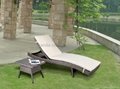 Reclining outdoor rattan lounge sun
