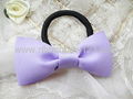 fashionable purple grosgrain bow foxed