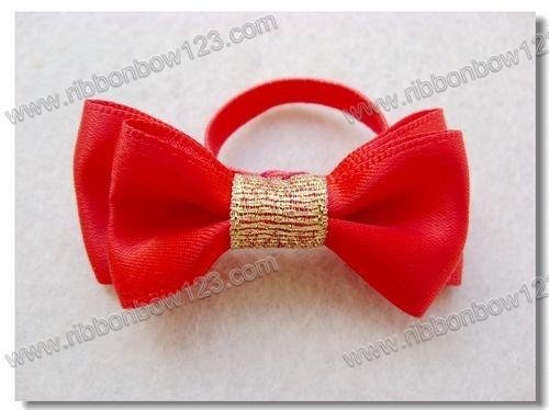red bow with gold border and flower middle for red wine packaging 3