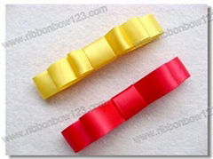 glossy multi-layer polyester ribbon hair bow clip