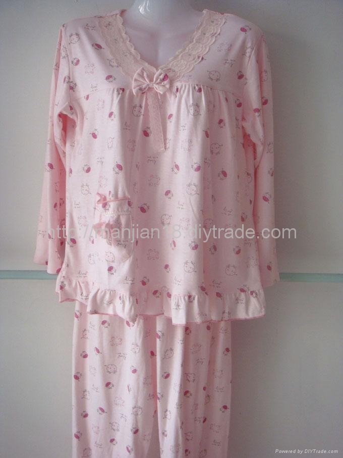 Mixed woman lovely ladylike pyjamas sleepwear set  bow-tie 10sets 2011 4