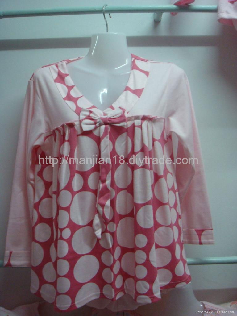 Mixed woman lovely ladylike pyjamas sleepwear set  bow-tie 10sets 2011 5