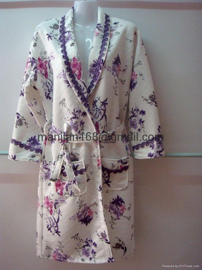 lovely autumn winter thick warm honorable coral fleece pyjamas night-robe 3