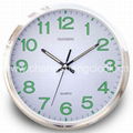 12" Luminous Quartz wall clock 1