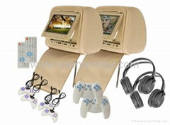 Headrest dvd player with 32 bit wireless game