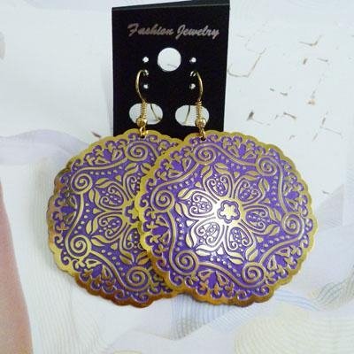 India style jewelry fashion copper earrings jewellery,flower carved 2