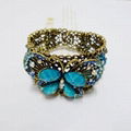 Vintage style crystal rhinestones alloy bangle cuff bracelet jewelry jewellery 3