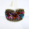 Vintage style crystal rhinestones alloy bangle cuff bracelet jewelry jewellery 4