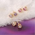 Copper brass fashion jewelry earrings 18k gold plated with cubic zirconias/cz 3