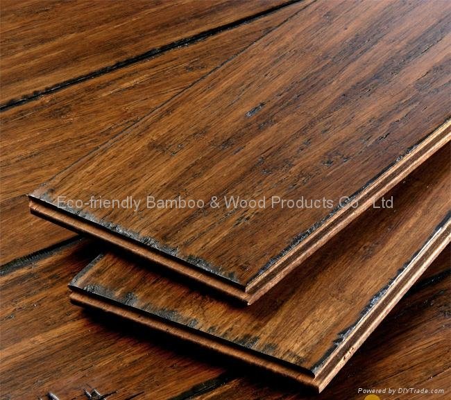 Hand-scraped strand woven bambo flooring 2