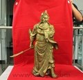 brass standing Guan Gong sculpture