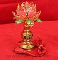 bronze lucky lotus lamp light (product is a pair)