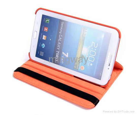 for galaxy tab P3200 leather case with 360 degree