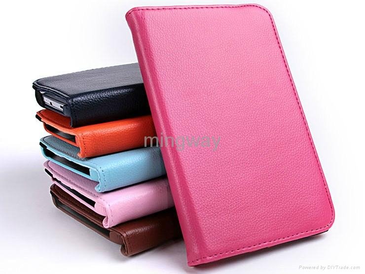 for galaxy tab P3200 leather case with 360 degree 2
