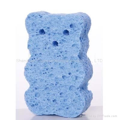 Wood pulp cotton, bath sponge, clean sponge.  4