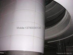 Shaped aluminum curtain wall ceiling