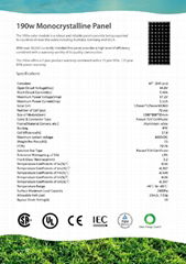 190w Monocrystalline Solar Panel / Module