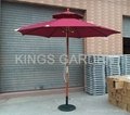 3m Double layer wood patio parasol