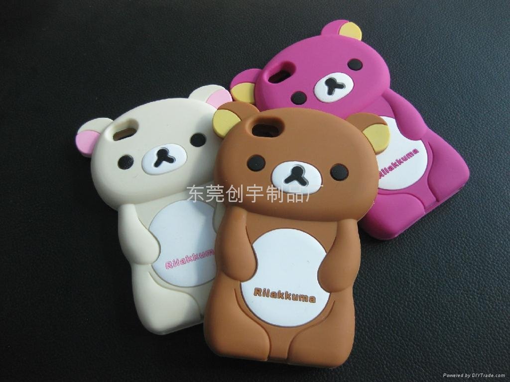 可愛立體輕鬆熊紀念版硅膠手機保護套 2