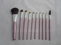 pink makeup brush set