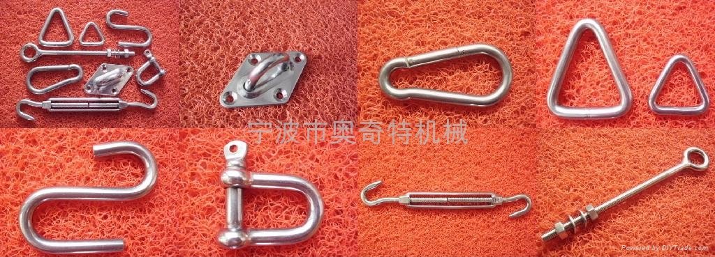 marine grade 316 stainless steel shade hardware D shackle 8.0mm rigging 4