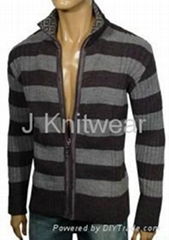Men Stripe Knitted Wool Sweater