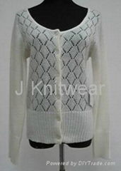 Women Open work Knit Mohair Sweater