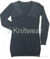 Women Basic V Neck Viscose Cardigan with