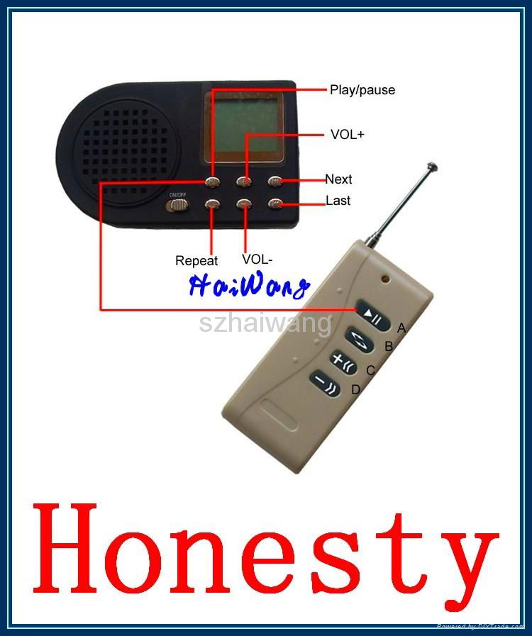 Hunting bird mp3 player with wireless remote 5