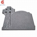 grey granite headstone with Celtic cross