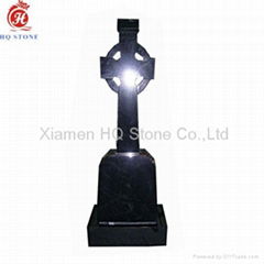 granite headstone with cross design 