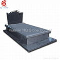 Polished grey granite tombstones with