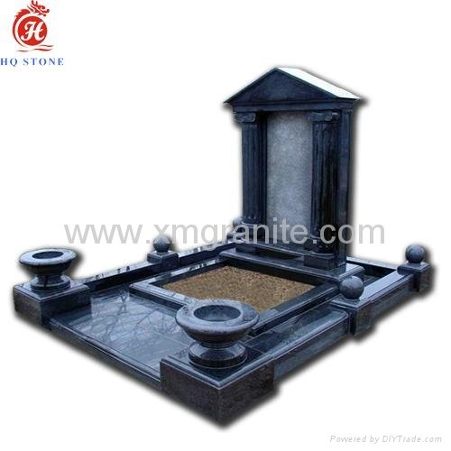 natural granite monument with flower beds 5