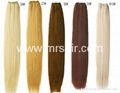 100% human remy hair weaving , machine swen,single drawn hair  1