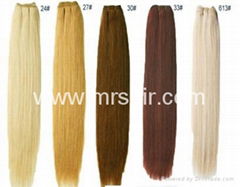 100% human remy hair weaving , machine swen,single drawn hair