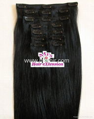 Remy human hair extension Clip in hair 