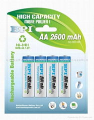 高容量镍氢电池数码电池AA2600MAH