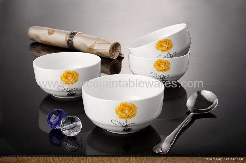 4pcs Fine bone china rice bowl set 