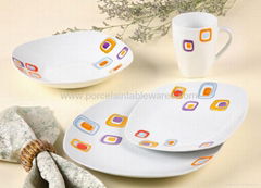 20pcs square porcelain tableware