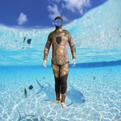 5mm camo spearfishing suits