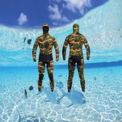5mm camo spearfishing suits 5