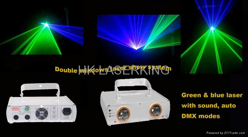 300mW Double windows green and blue color laser beam show