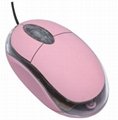 cute pink 3D optical wired mouse