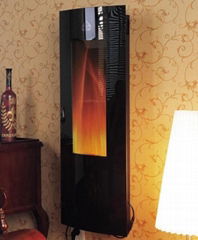 Electric fireplace tempered glass panel