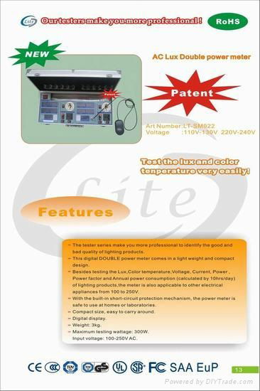 Energy Saving Lamp LED AC Double Lux Power Meter 2